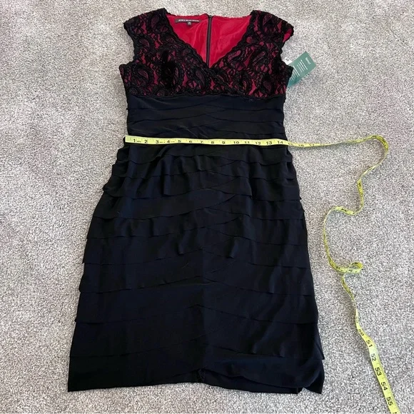 Jones Wear Dress NWT Lace Sleeveless Knee Length Ruffle Dress Women’s Size 10, - Picture 7 of 16